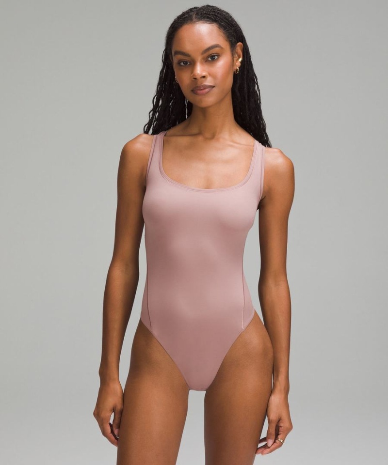 Lululemon Wundermost Ultra-Soft Nulu Square-Neck Ärmlös Body Dam Rosa Sverige | SATZDV293