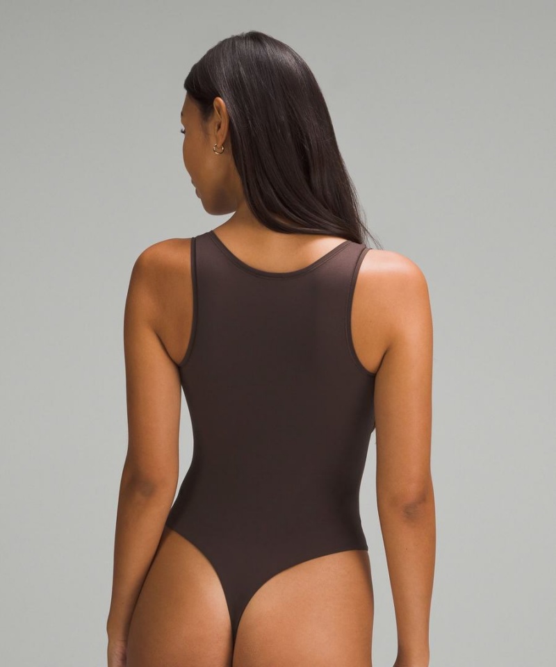 Lululemon Wundermost Ultra-Soft Nulu Square-Neck Ärmlös Body Dam Choklad Sverige | OUPGCN378