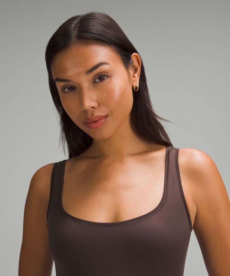 Lululemon Wundermost Ultra-Soft Nulu Square-Neck Ärmlös Body Dam Choklad Sverige | OUPGCN378