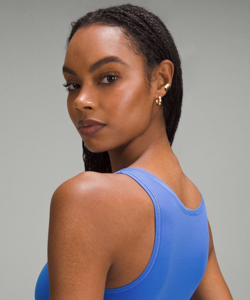 Lululemon Wundermost Ultra-Soft Nulu Square-Neck Ärmlös Body Dam Blå Sverige | DKHFXG674