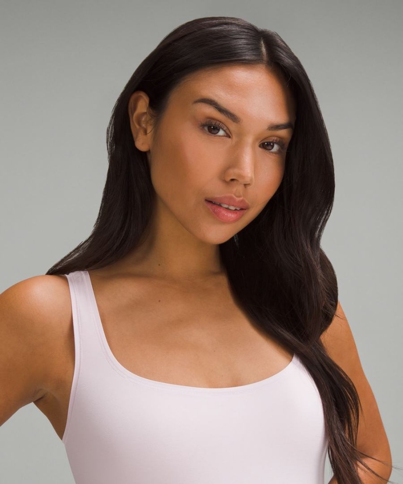 Lululemon Wundermost Ultra-Soft Nulu Square-Neck Ärmlös Body Dam Rosa Sverige | CJADPO872