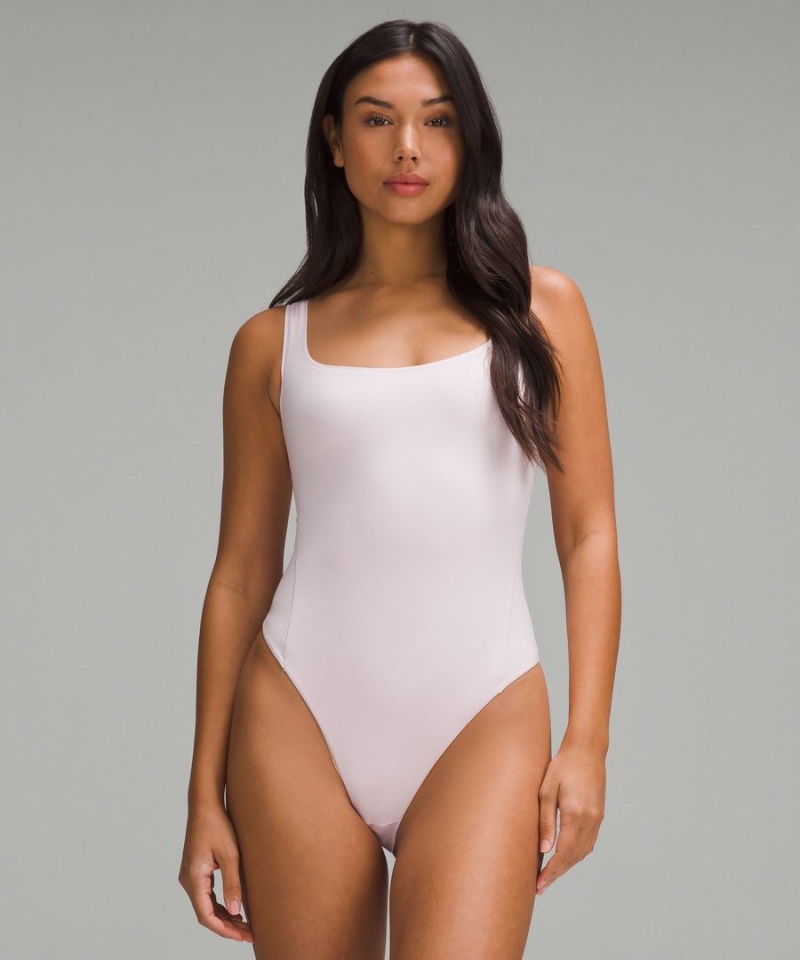 Lululemon Wundermost Ultra-Soft Nulu Square-Neck Ärmlös Body Dam Rosa Sverige | CJADPO872