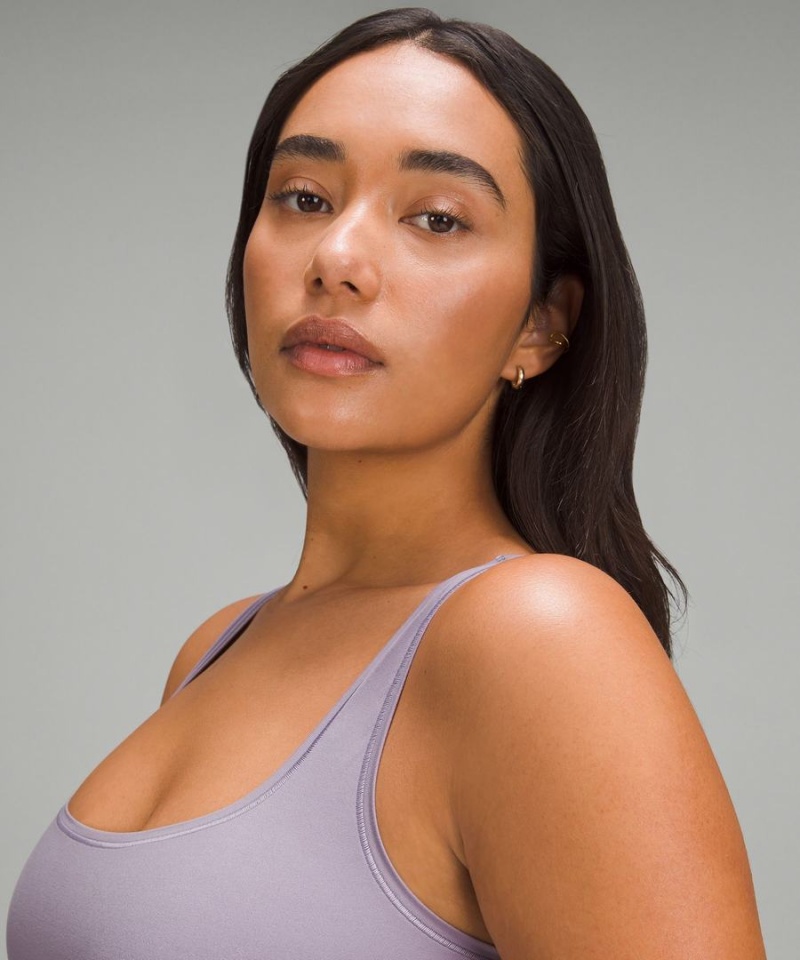 Lululemon Wundermost Ultra-Soft Nulu Square-Neck Ärmlös Body Dam Lila Grå Sverige | DXWFZM106