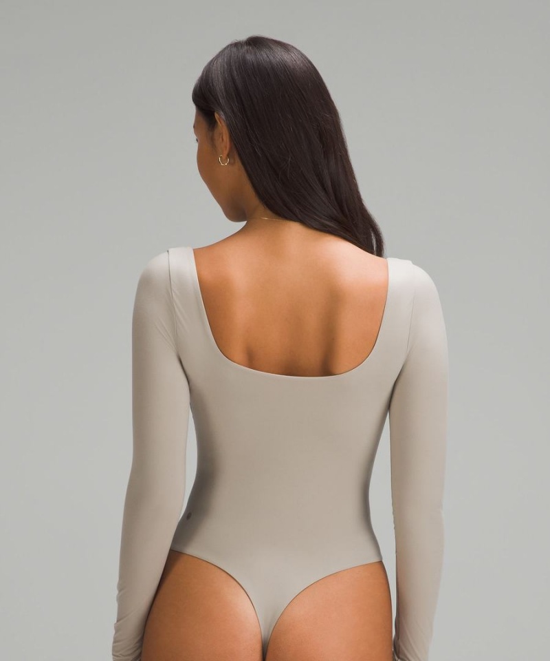 Lululemon Wundermost Ultra-Soft Nulu Square-Neck Long-Sleeve Body Dam Grå Sverige | HGYOFQ637