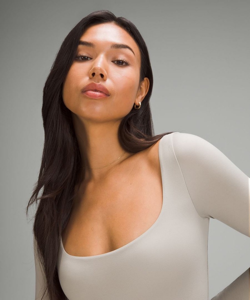 Lululemon Wundermost Ultra-Soft Nulu Square-Neck Long-Sleeve Body Dam Grå Sverige | HGYOFQ637