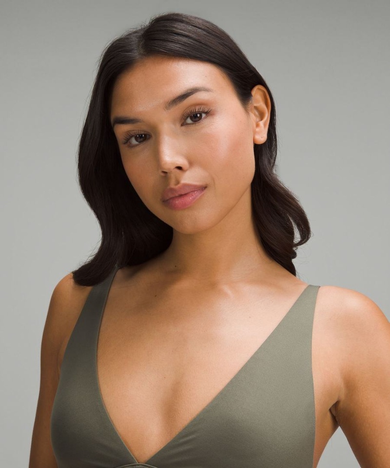 Lululemon Wundermost Ultra-Soft Nulu Triangle Bralette A–D Cups Sport BH Dam Gröna Sverige | PZMSVU690