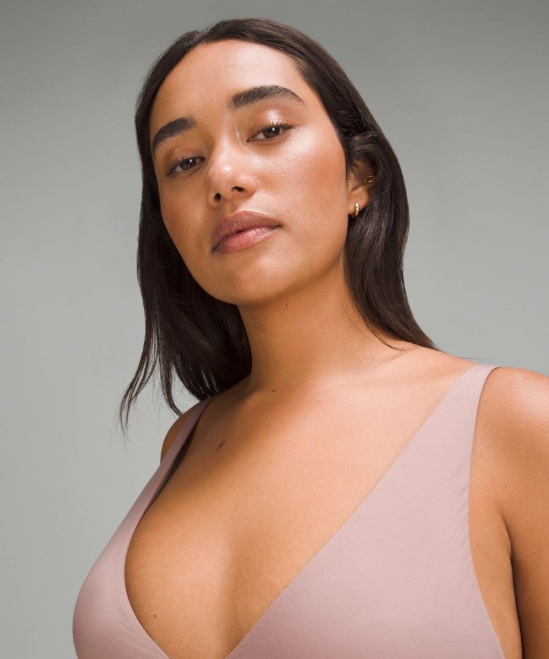 Lululemon Wundermost Ultra-Soft Nulu Triangle Bralette A–D Cups Sport BH Dam Rosa Sverige | OJZRIN840