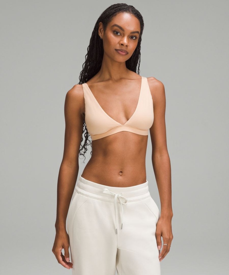 Lululemon Wundermost Ultra-Soft Nulu Triangle Bralette A–D Cups Sport BH Dam Beige Sverige | QTVUXA542
