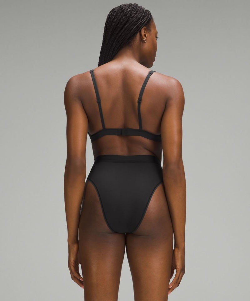 Lululemon Wundermost Ultra-Soft Nulu Triangle Bralette A–D Cups Sport BH Dam Svarta Sverige | YKPWSB653