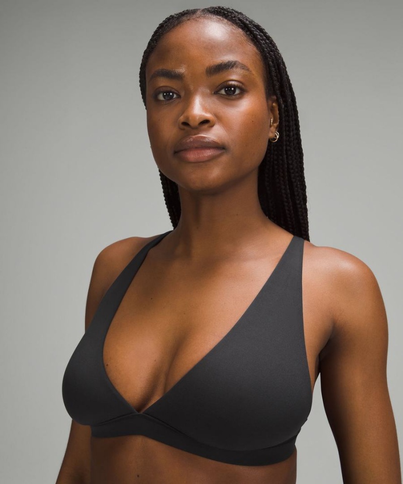 Lululemon Wundermost Ultra-Soft Nulu Triangle Bralette A–D Cups Sport BH Dam Svarta Sverige | YKPWSB653