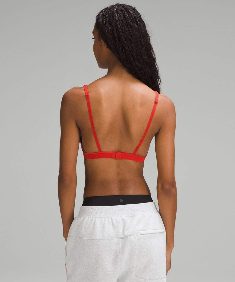 Lululemon Wundermost Ultra-Soft Nulu Triangle Bralette A–D Cups Sport BH Dam Röda Sverige | HJGKAZ869