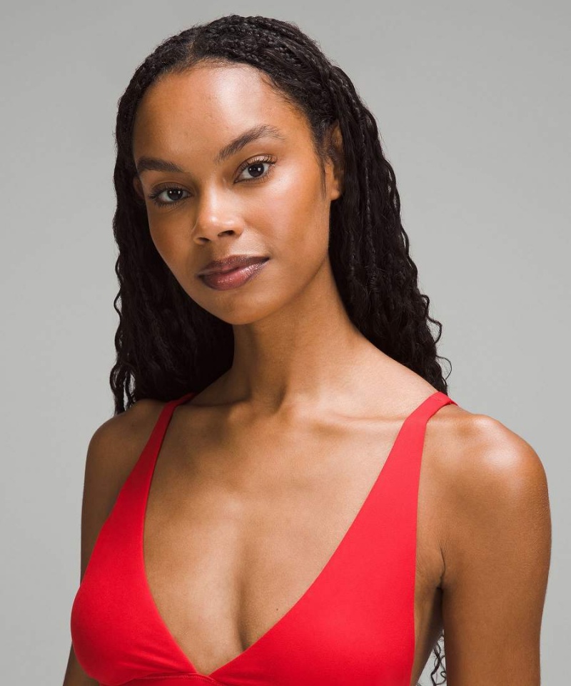 Lululemon Wundermost Ultra-Soft Nulu Triangle Bralette A–D Cups Sport BH Dam Röda Sverige | HJGKAZ869