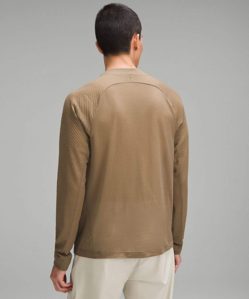 Lululemon lab Andas Ull-Blend Löpar Långärmad Tröja Herr Khaki Sverige | RDPEBQ864