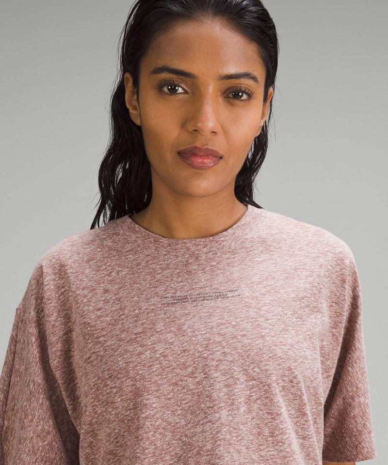 Lululemon lab Bomull-Blend Cropped Tryck T-shirt Dam Rosa Sverige | ANCFRE517