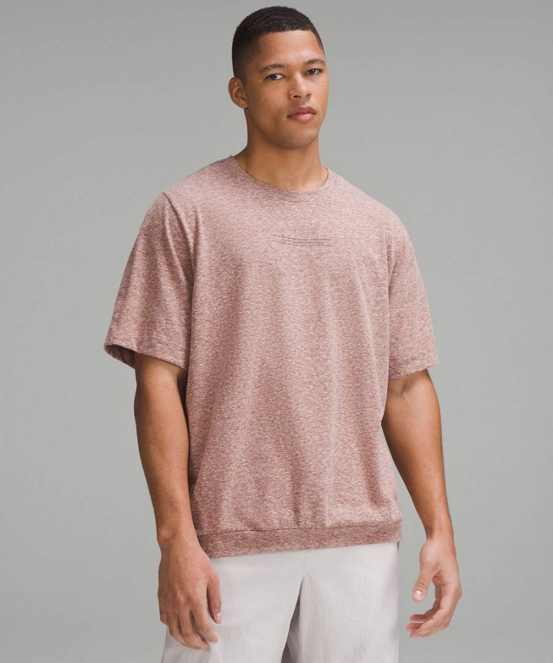 Lululemon lab Bomull-Blend Tryck T-shirt Herr Rosa Sverige | RHADBW402