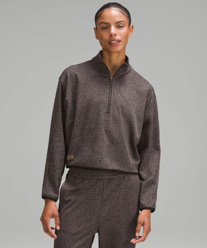 Lululemon lab Double-Knit Jacquard Half Zip Tröjor Dam Svarta Sverige | NMFYVU014