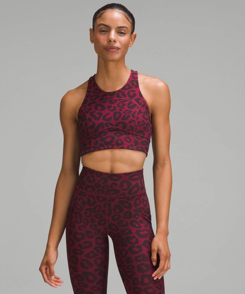 Lululemon lab Everlux Jacquard Train Sport BH Dam Vinröda Svarta Sverige | QKXNRZ810