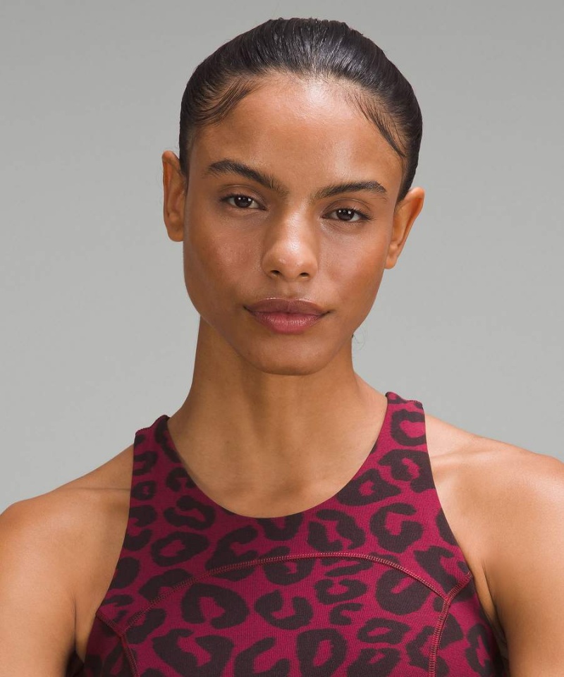 Lululemon lab Everlux Jacquard Train Sport BH Dam Vinröda Svarta Sverige | QKXNRZ810