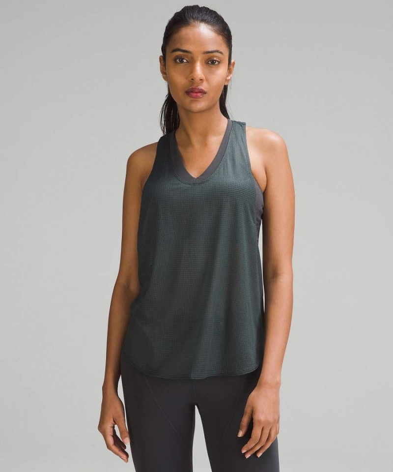Lululemon lab Grid Mesh Singlet Tryck Linne Dam Grå Sverige | AQNEJC170