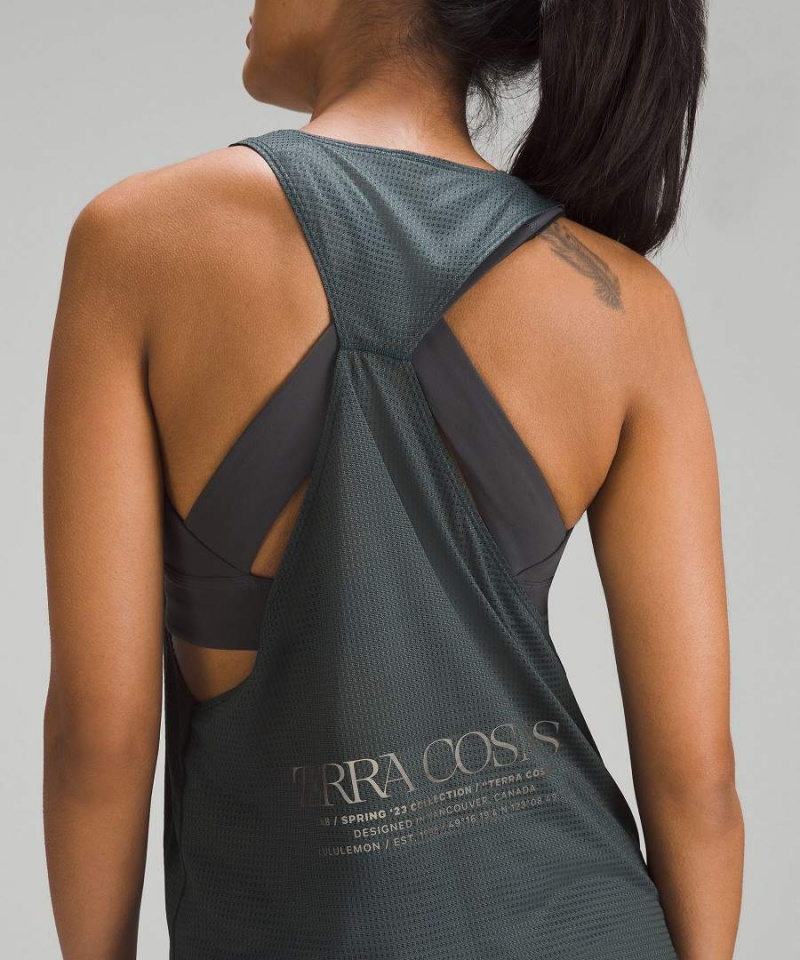 Lululemon lab Grid Mesh Singlet Tryck Linne Dam Grå Sverige | AQNEJC170