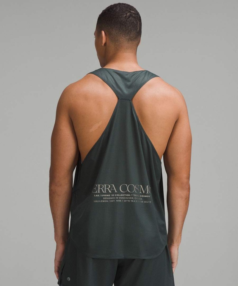 Lululemon lab Grid Mesh Singlet Tryck Linne Herr Grå Sverige | QCZIRJ083