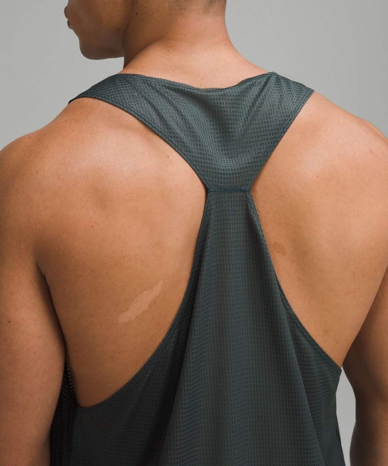 Lululemon lab Grid Mesh Singlet Tryck Linne Herr Grå Sverige | QCZIRJ083