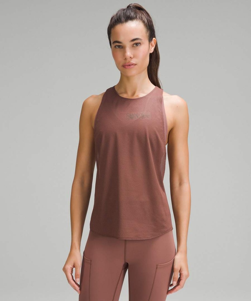 Lululemon lab Grid Mesh Tryck Tränings Linne Dam Beige Sverige | CJKZAV038