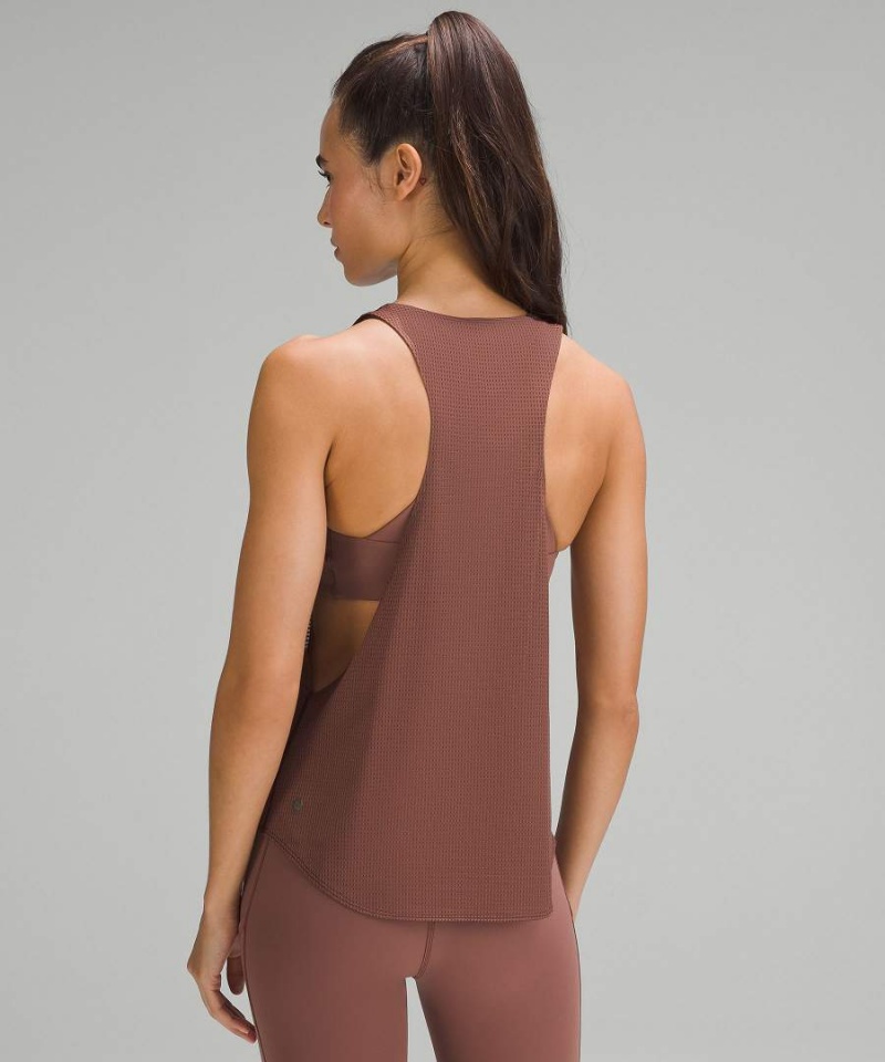 Lululemon lab Grid Mesh Tryck Tränings Linne Dam Beige Sverige | CJKZAV038