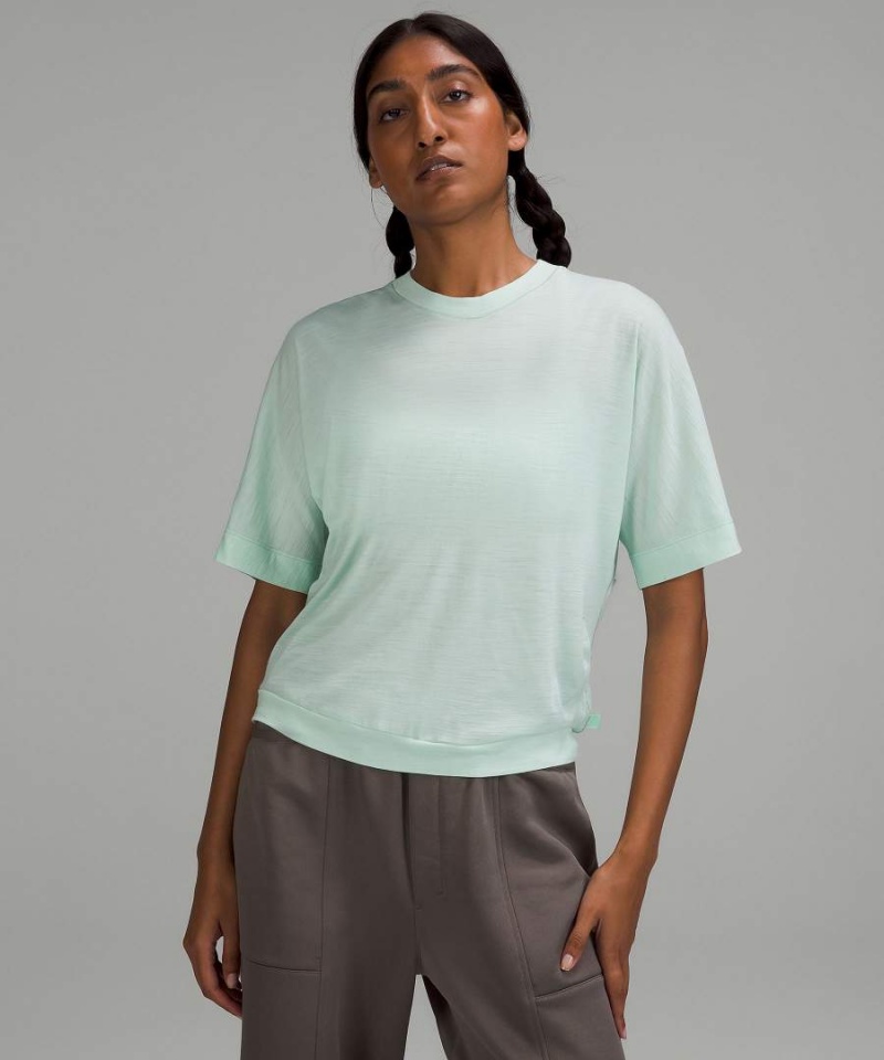 Lululemon lab Merino Ull-Blend Boxy T-shirt Dam Gröna Sverige | DSXJYV810