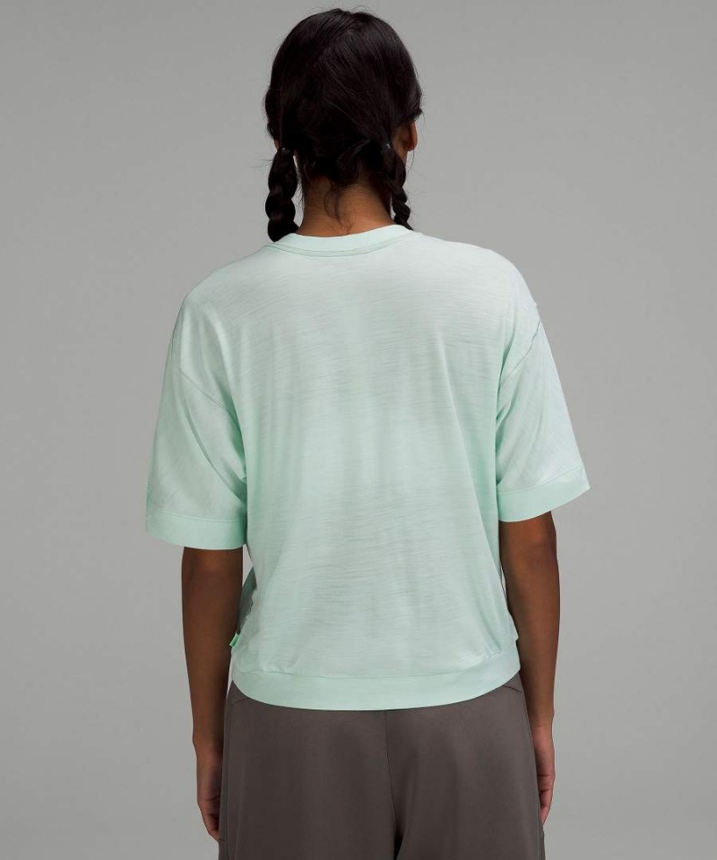 Lululemon lab Merino Ull-Blend Boxy T-shirt Dam Gröna Sverige | DSXJYV810