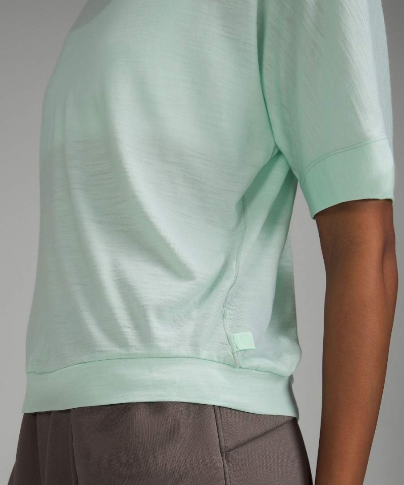 Lululemon lab Merino Ull-Blend Boxy T-shirt Dam Gröna Sverige | DSXJYV810