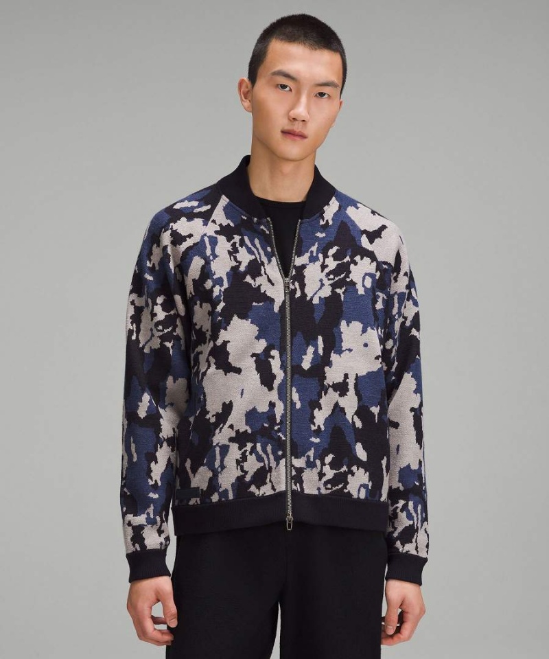 Lululemon lab Merino Ull-Knit Zippered Tröjor Herr Marinblå Olika Färger Sverige | UMZNBK076