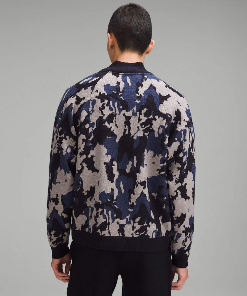 Lululemon lab Merino Ull-Knit Zippered Tröjor Herr Marinblå Olika Färger Sverige | UMZNBK076