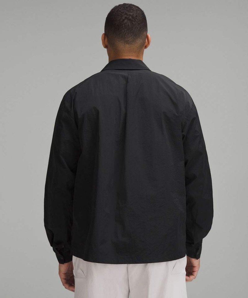 Lululemon lab Relaxed-Fit Snap-Front Långärmad Tröja Herr Svarta Sverige | NXCWSJ520