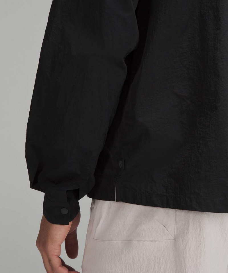 Lululemon lab Relaxed-Fit Snap-Front Långärmad Tröja Herr Svarta Sverige | NXCWSJ520