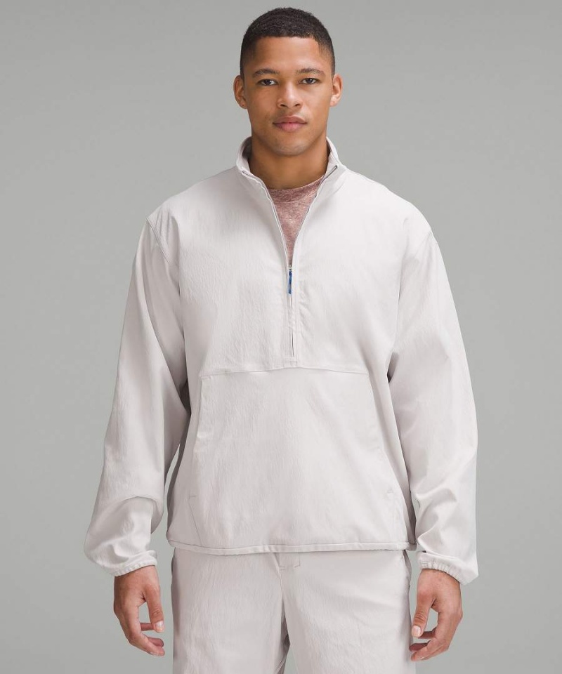 Lululemon lab Stretch Woven Half-Zip Pullover Herr Vita Sverige | SFVBAX867