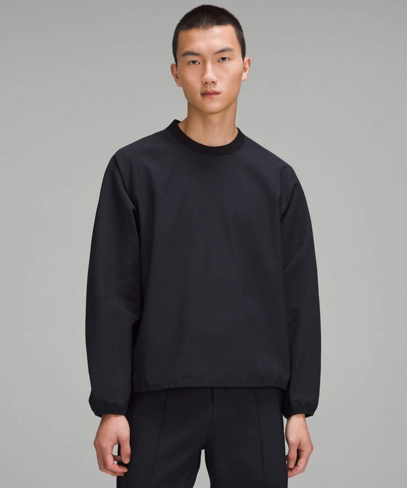Lululemon lab Stretch Woven Pullover Herr Marinblå Svarta Sverige | KHJYPI721