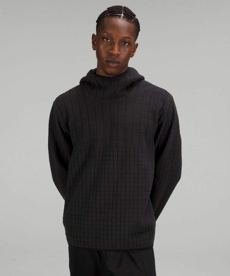 Lululemon lab Textured-Grid Fleece Hoodie Herr Svarta Sverige | EUZHDM568