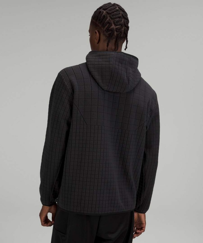 Lululemon lab Textured-Grid Fleece Hoodie Herr Svarta Sverige | EUZHDM568