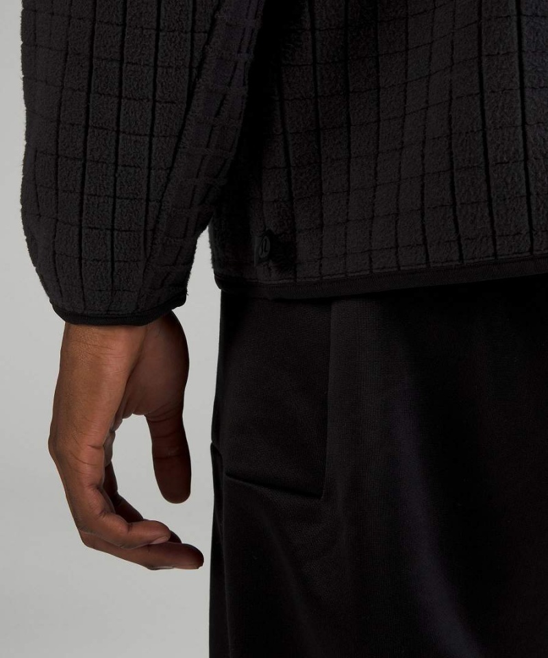 Lululemon lab Textured-Grid Fleece Hoodie Herr Svarta Sverige | EUZHDM568