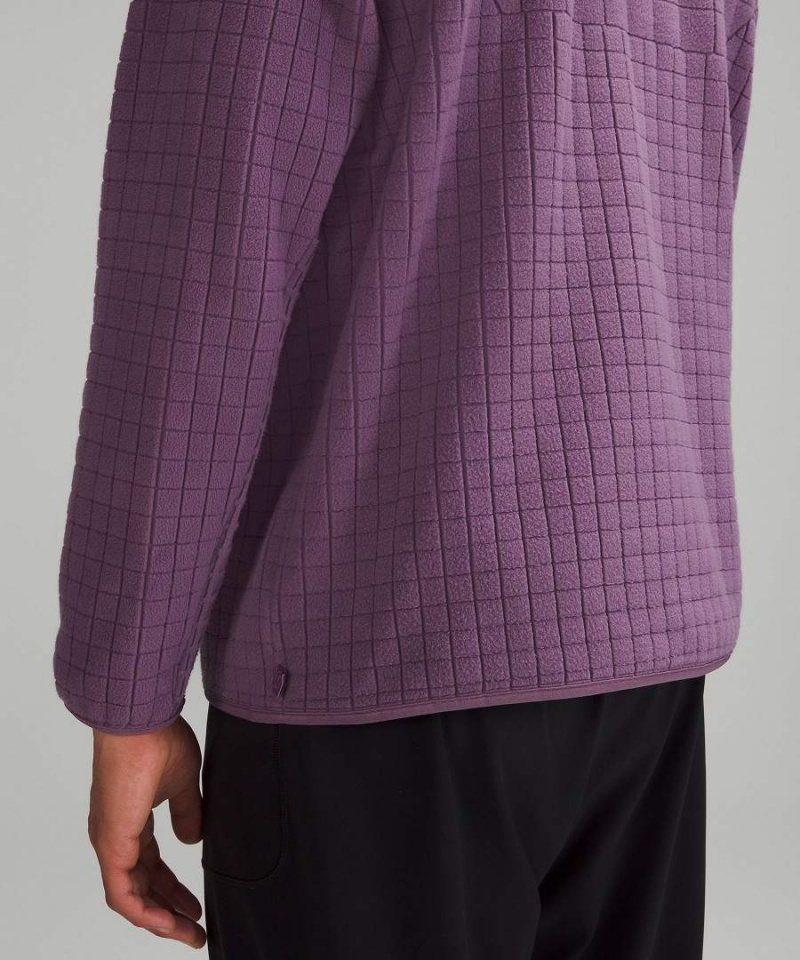 Lululemon lab Textured-Grid Fleece Hoodie Herr Lila Sverige | MPNGCQ971